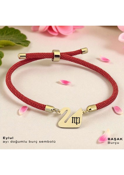14 Ayar Altın Plakalı Eylül Ayı Doğumlarına Turuncu Örgülü Kuğu Kuşu Figürlü Hediye BILEKLIK-608AY fiyatları