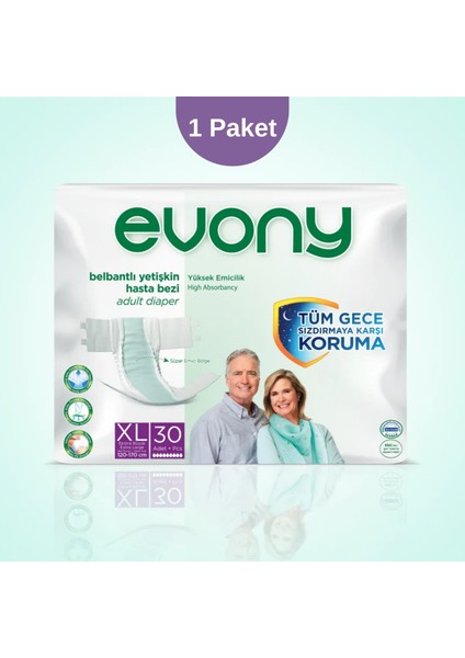 Belbantlı Hasta Bezi Xl Beden – 1 Paket (30 Adet)