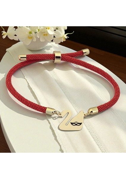 14 Ayar Altın Plakalı Bal Maske Temalı Turuncu Örgülü Kuğu Kuşu Figürlü Hediye BILEKLIK-608SEMBOL fiyatları