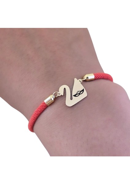 14 Ayar Altın Plakalı Bal Maske Temalı Turuncu Örgülü Kuğu Kuşu Figürlü Hediye BILEKLIK-608SEMBOL fırsatları