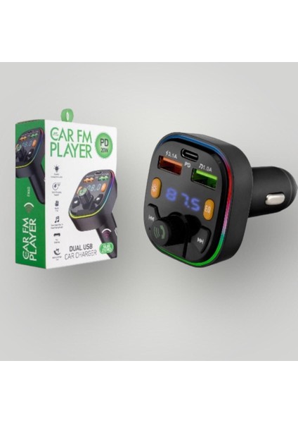 FM60 Bluetooth Araç Fm Çalar, Kablosuz Müzik ve Telefon Bağlantısı