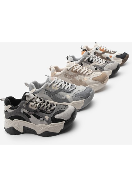 Kadın Yüksek Taban Sneaker Bağcıklı Spor Ayakkabı Edisa Siyah
