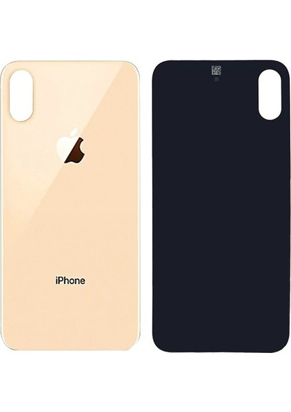 Uyumlu Iphone Xs Arka Kapak Lazer Kesim ( Pil Kapağı ) Cam - - Gold