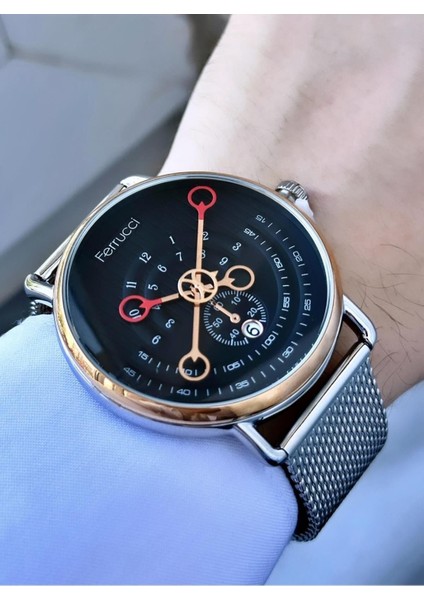 erkek Takvimli Hasır Kordon Kol Saati