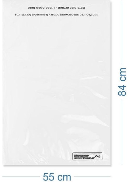 55X75+9CM Battal Boy Beyaz Cepsiz Kargo Poşeti fiyatları
