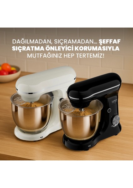Kitchen Helper PV-4700 1500W-5.2 Litre -10 Kademe Hız Ayarı Stand Mikser Hamur Yoğurma Makinesi Krem