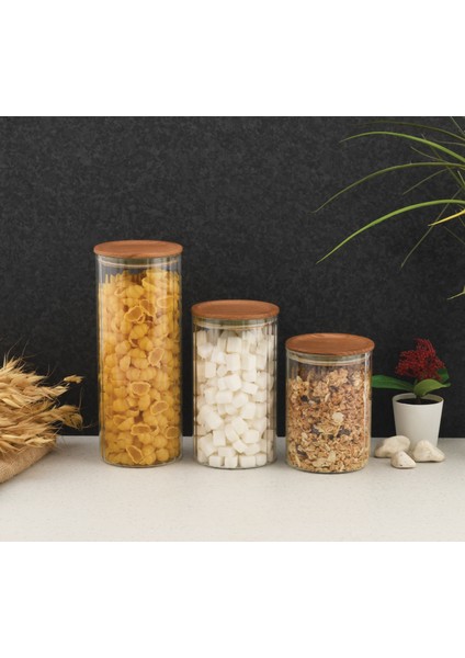 Dritto Optikli Borosilikat Ahşap Kapaklı Kavanoz Büyük Boy fiyatları