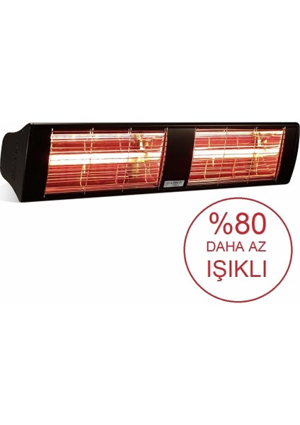 Supra 3000 Watt GSS30LG Düşük Işıklı Kumandasız Suya Dayanıklı Elektrikli İnfrared Isıtıcı-Siyah