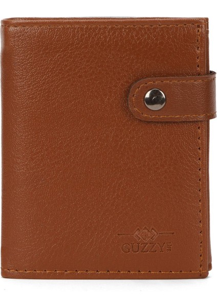 Erkek Siyah Deri Bozuk Para Hazneli Kartlık Cüzdan (10X12CM) TUL515 - Taba fiyatları