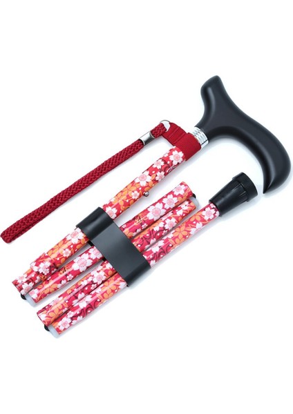MF606 Katlanır Baston B044-8231 Kırmızı Çiçekli