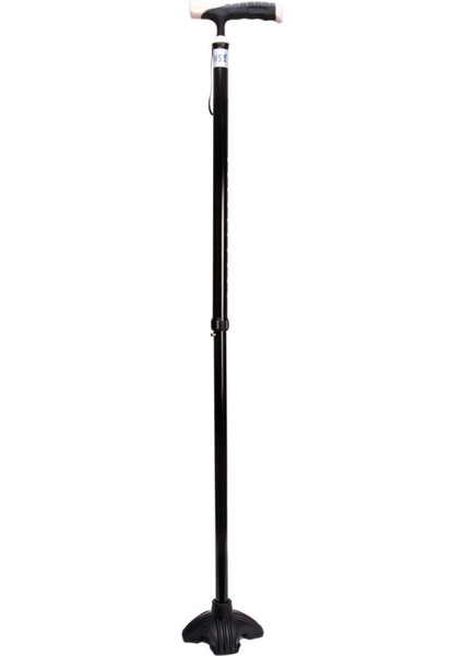AGST011 Ayarlanabilir Dörtlü Lastikli Baston Siyah / Black