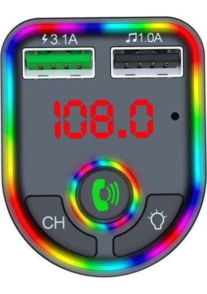 Rgb Işıklı Bluetooth USB Bellek ve Fm Transmitter, Hızlı Şarj ve Hafıza Kartı Desteği modelleri