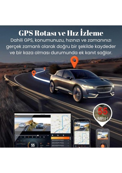 2k Qhd Wi-Fi Gps G-Sensör 160° Geniş Açı Ön Arkası Çift Kamera Araç Kamerası fiyatları