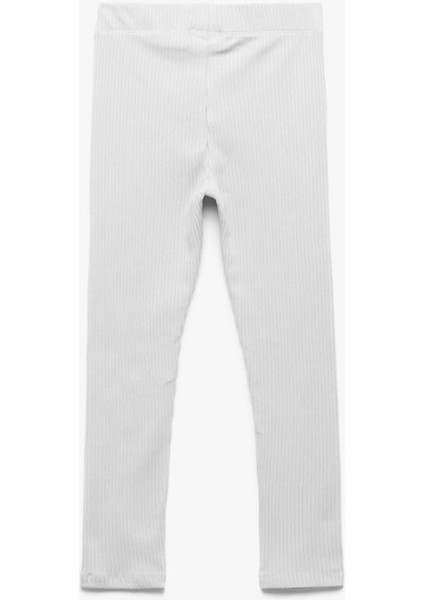 Pamuklu Kaşkorse Ribana Detaylı Gri Kız Çocuk Tayt 6WKG40064AK fiyatları