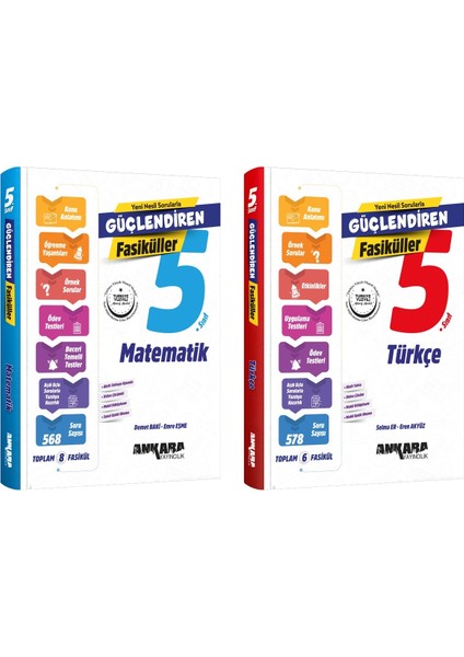 Ankara 2025 5. Sınıf Matematik + Türkçe Güçlendiren Fasikül Seti 2 Kitap Güncel Müfredat