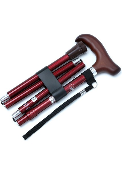 606SAW Taşlı Katlanır Baston 9030-1 Bordo Desenli