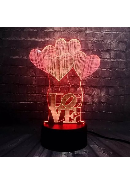 3D Dokunmatik LED Gece Lambası – Pilli & USB Bağlantılı Renk Değiştiren Masaüstü Kalp Love Şekilli fiyatları
