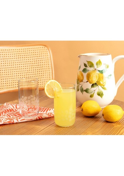 STD White Leaves Musette 4 Lü Meşrubat Bardağı Seti - 365 ml Klas