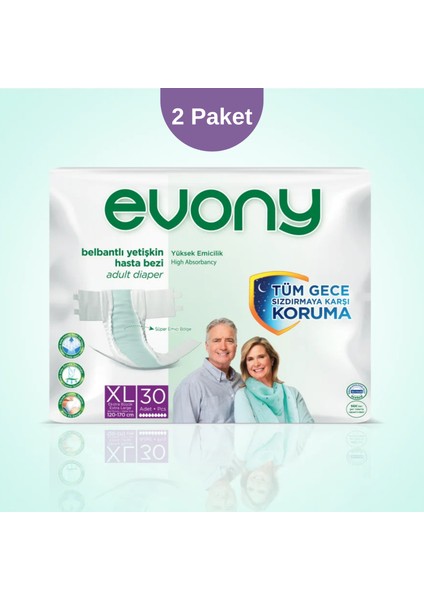 Belbantlı Hasta Bezi Xl Beden – 2 Paket (Toplam 60 Adet)
