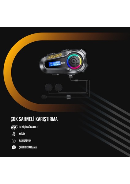 Işıklı Motosiklet Kask Kulaklık Intercom Uyumlu, Güçlü ve Konforlu Sürüş Deneyimi fırsatları