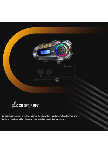 Işıklı Motosiklet Kask Kulaklık Intercom Uyumlu, Güçlü ve Konforlu Sürüş Deneyimi