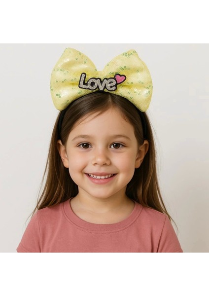 LED Işıklı Love Yazılı Sarı Fiyonk Taç – Kız Çocuk Parti Tacı fiyatları