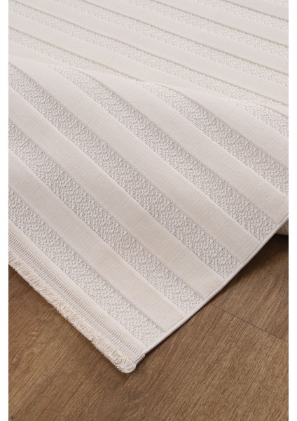 Kadife Bambu Dokuma Modern Kaymaz Salon Halısı Mutfak Halısı Koridor Halısı Yolluk Çizgi Beyaz indirimleri