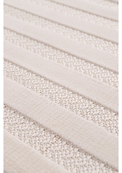 Kadife Bambu Dokuma Modern Kaymaz Salon Halısı Mutfak Halısı Koridor Halısı Yolluk Çizgi Beyaz fırsatları