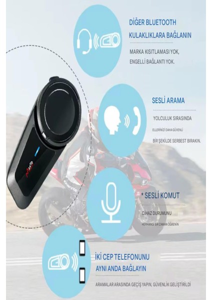 Su Geçirmez Motosiklet Kask Kulaklık Intercom, Güçlü ve Dayanıklı Tasarım indirimleri