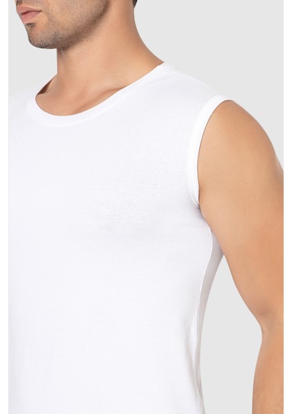 2 Adet Erkek Beyaz Bisiklet Yaka Kolsuz Tişört Atlet Pamuklu Likralı Yumuşak Esnek Kumaş fiyatları