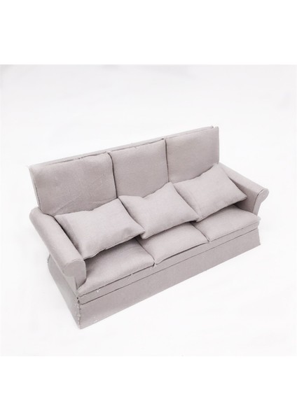 Minyatür Bebek Evi Üçlü Kanepe 1:12 Oturma Odası Sahne Dekorasyonu (Yurt Dışından)