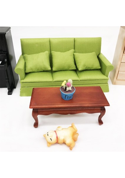 Minyatür Bebek Evi Üçlü Kanepe 1:12 Oturma Odası Sahne Dekorasyonu (Yurt Dışından) fiyatları