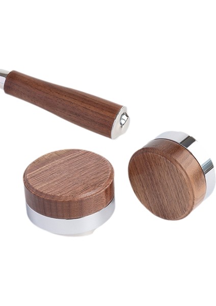 58.5mm Kahve Tamper Kahve Dağıtıcı Alet Ceviz Kapak Espresso Düzleştirici Portafilter Espresso'ya Uygun (Yurt Dışından)