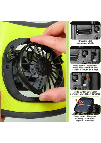 Sert Şapka Güneş Enerjili Fan Açık Hava Şapka Klipsi Soğutucu Açık Hava Seyahat Yürüyüş Balıkçılık Aktiviteleri Soğutucu Yaz Şapka Klipsi Soğutucu Fan (Yurt Dışından) fırsatları