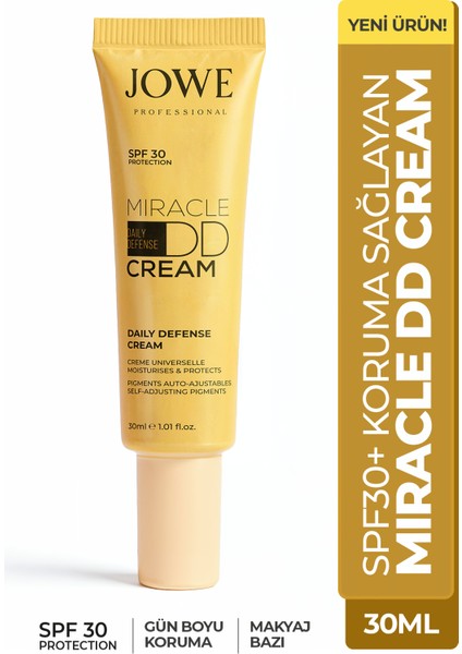 Miracle DD Cream Renk Düzeltici Krem Tüm Cilt Tipleri İçin SPF30 30 ml