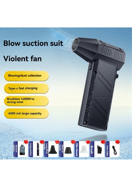 Mini X6 Şiddetli Fan Güçlü Fan Elektrikli Süpürge 140000RPM Fırçasız Turbo Jet Fan Ev Dış Mekan Elektrikli El Aletleri Için (Yurt Dışından) fiyatları