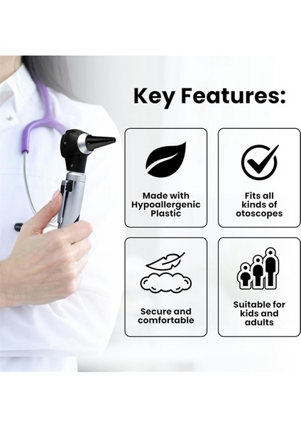 Tanı Otoskop Kılıfları, Tek Kullanımlık Plastik Kulak Otoskop Spekulum Uçları 2.7 mm ve 4.2 mm (Her Boyuttan 25 Adet) (Yurt Dışından) fiyatları