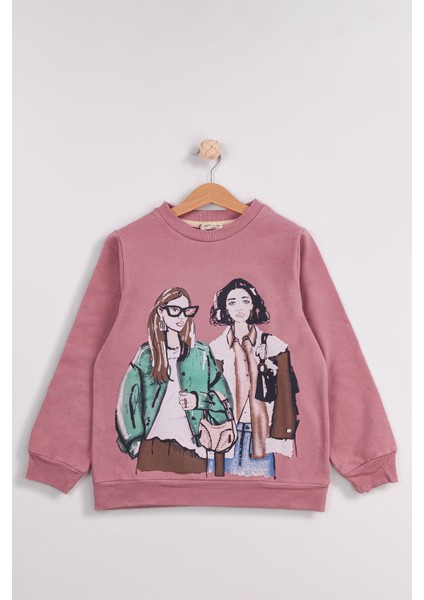 Kız Çocuk Orta Kalınlıkta Baskılı 2'li Paket Sweatshirt indirimleri