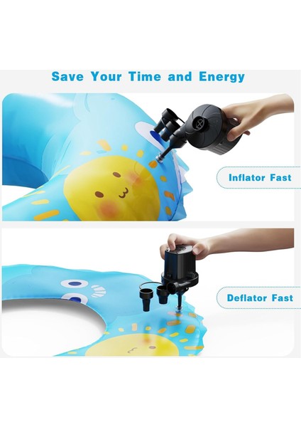 Şişme Ürünler Için Elektrikli Hava Pompası Taşınabilir Hızlı Doldurma Hava Pompası 3 Nozullu Şişirme ve Söndürme Pompaları Açık Hava Için Ab Fişi (Yurt Dışından) fırsatları