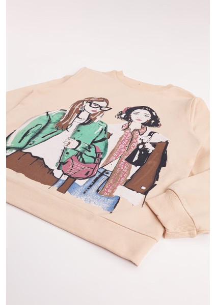 Kız Çocuk Orta Kalınlıkta Baskılı 2'li Paket Sweatshirt fiyatları