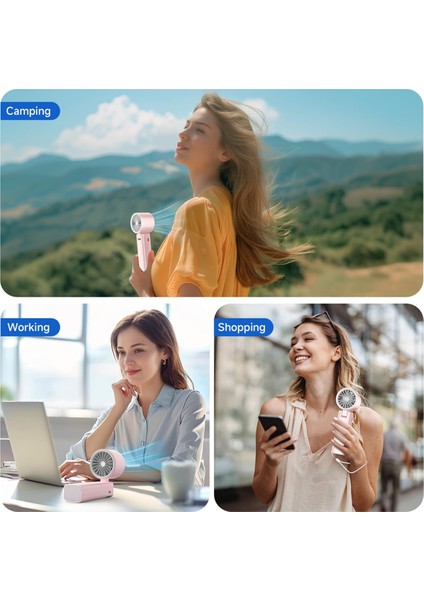 El Tipi Turbo Fan, Güçlü Fanlar [20 Saat Maksimum Soğutma], Mini Fanlar, LED Ekran, Kadınlar Erkekler Açık Hava Kapalı Pembe (Yurt Dışından) fırsatları