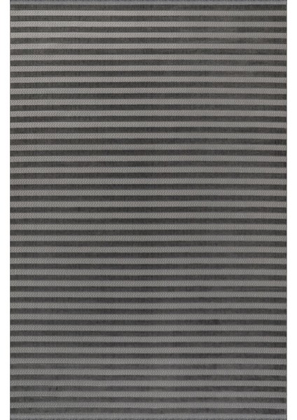 Kadife Bambu Dokuma Modern Kaymaz Salon Halısı Mutfak Halısı Koridor Halısı Yolluk Çizgi Antrasit