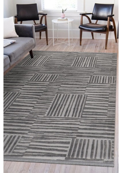 Bambu Yumuşak Halı Salon Mutfak Koridor Kesme Yolluk Dokuma Makine Halısı Art Antrasit