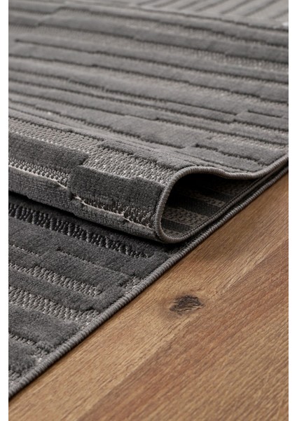 Bambu Yumuşak Halı Salon Mutfak Koridor Kesme Yolluk Dokuma Makine Halısı Art Antrasit fiyatları