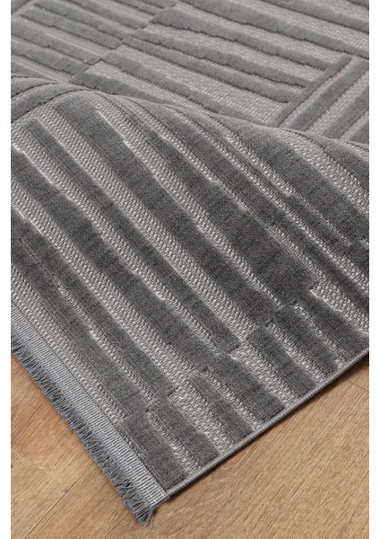 Bambu Yumuşak Halı Salon Mutfak Koridor Kesme Yolluk Dokuma Makine Halısı Art Antrasit indirimleri