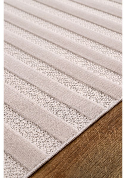 Kadife Bambu Dokuma Modern Kaymaz Salon Halısı Mutfak Halısı Koridor Halısı Yolluk Çizgi Bej modelleri