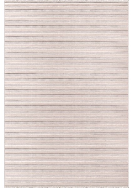 Kadife Bambu Dokuma Modern Kaymaz Salon Halısı Mutfak Halısı Koridor Halısı Yolluk Çizgi Bej