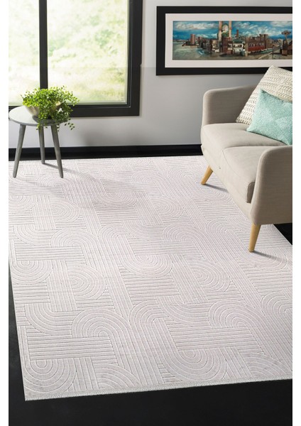 Bambu Saten Parlak Tüylü Yumuşak Kadife Halı Hav Tüy Vermez Taç Gri