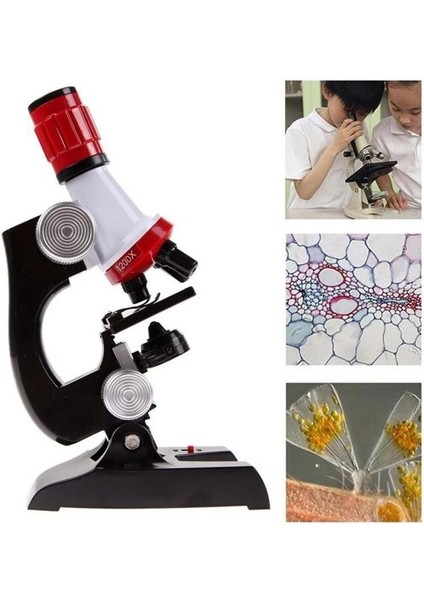 Eğitici Çocuk Mikroskop Kiti Zoom LED Işıklı 100X 400X 1000X 1200X fiyatları