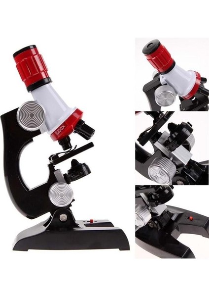 Eğitici Çocuk Mikroskop Kiti Zoom LED Işıklı 100X 400X 1000X 1200X indirimleri